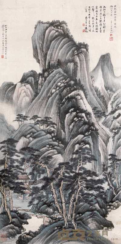 吴湖帆 苍松叠翠图 镜心 63×125cm